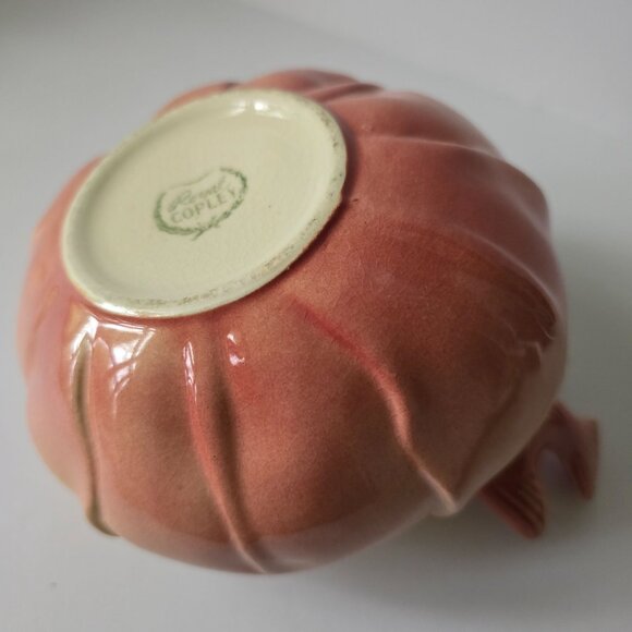 Vintage Royal Copley Yellow & Pink Ceramic Planter Bowl With Bird Accent - Picture 14 of 16